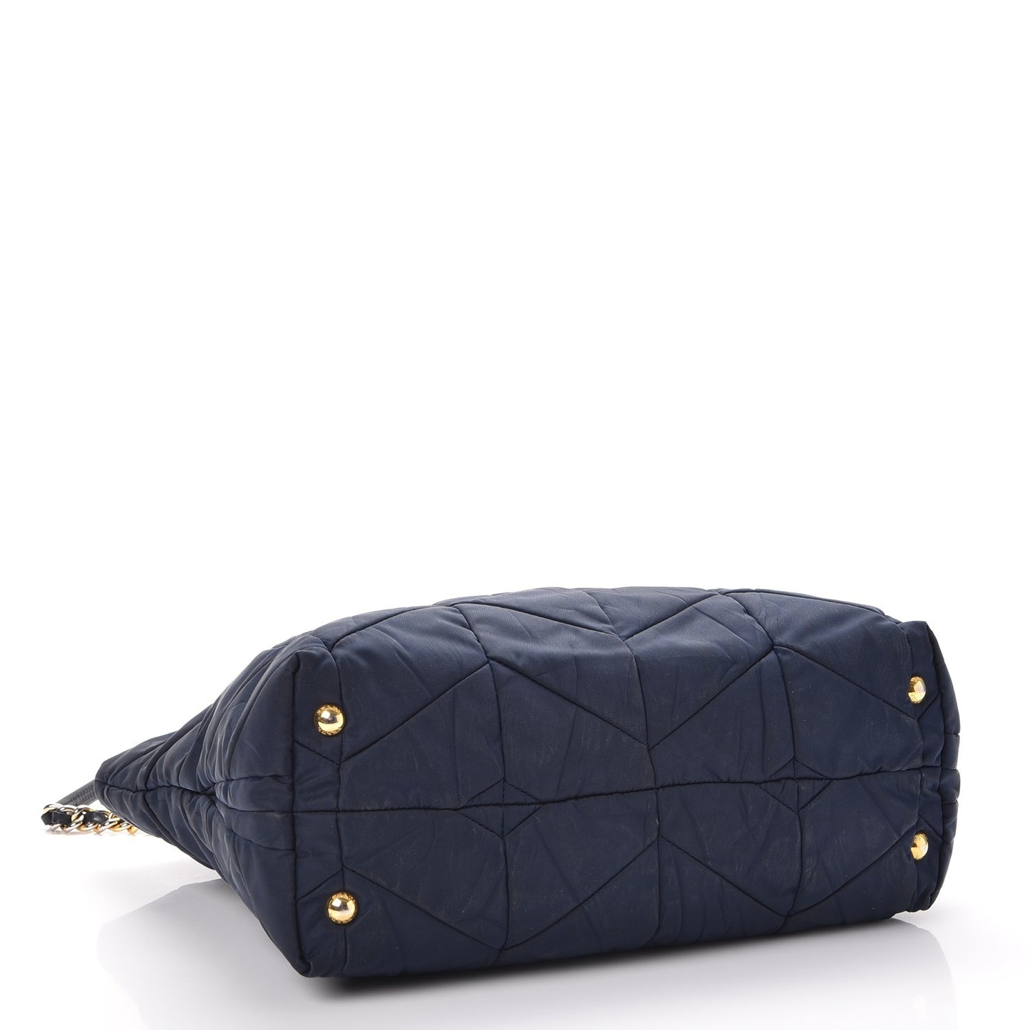 Tessuto Nylon Chevron Quilted Tote Navy