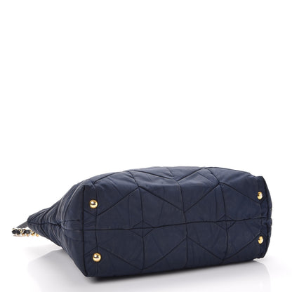Prada Tessuto Nylon Chevron Quilted Tote Navy 4 of 13
