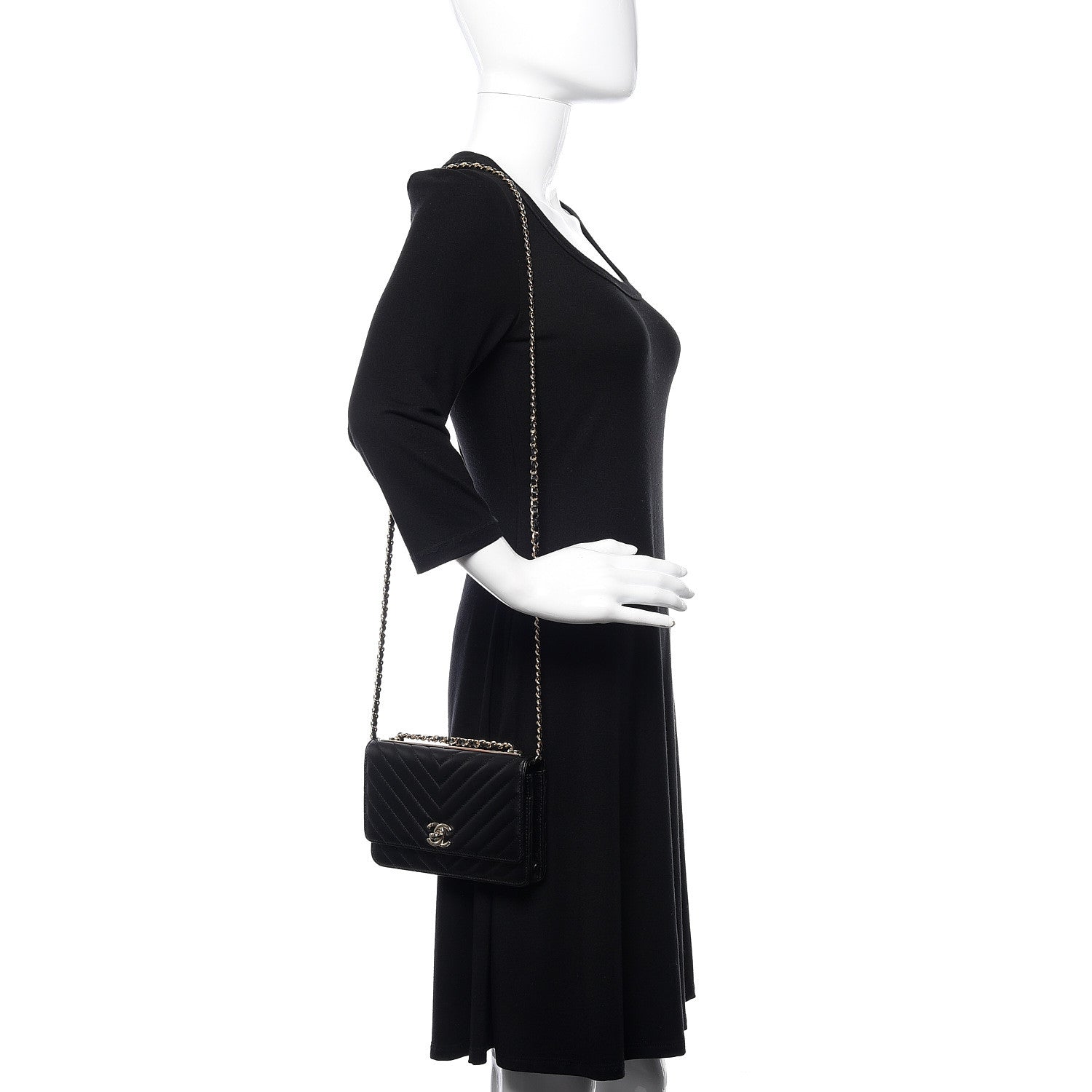 Chanel Lambskin Quilted Trendy CC Wallet On Chain WOC Black 3 of 13