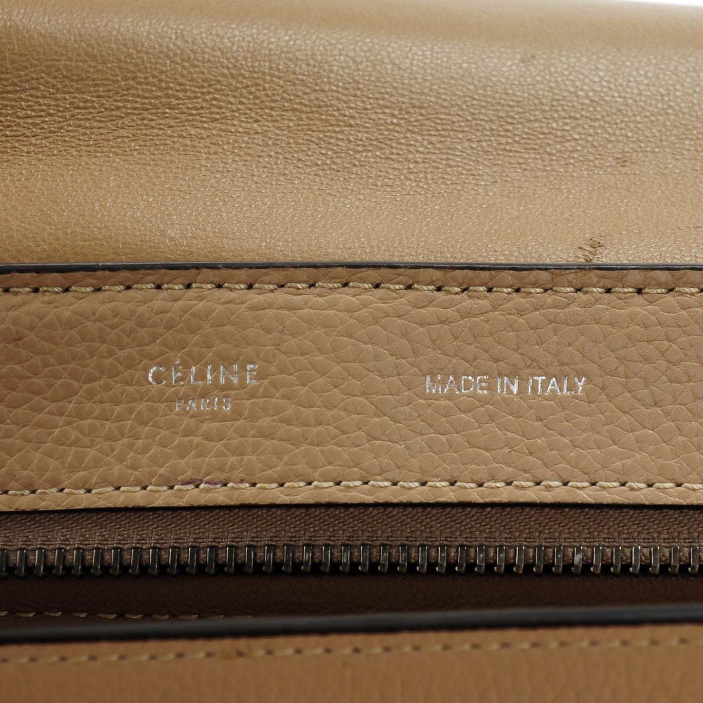 Drummed Calfskin Suede Medium Trapeze Dune
