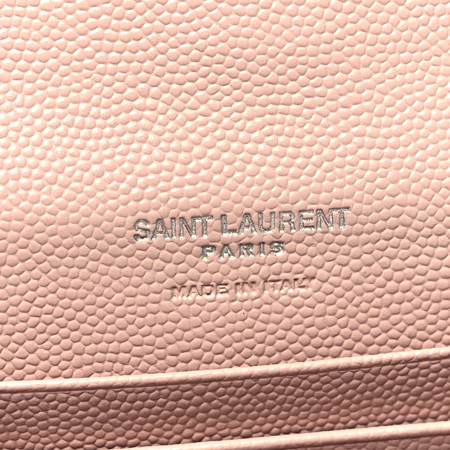 Saint Laurent Grain De Poudre Matelasse Chevron Small Monogram Envelope Wallet Pale Pink 6 of 10