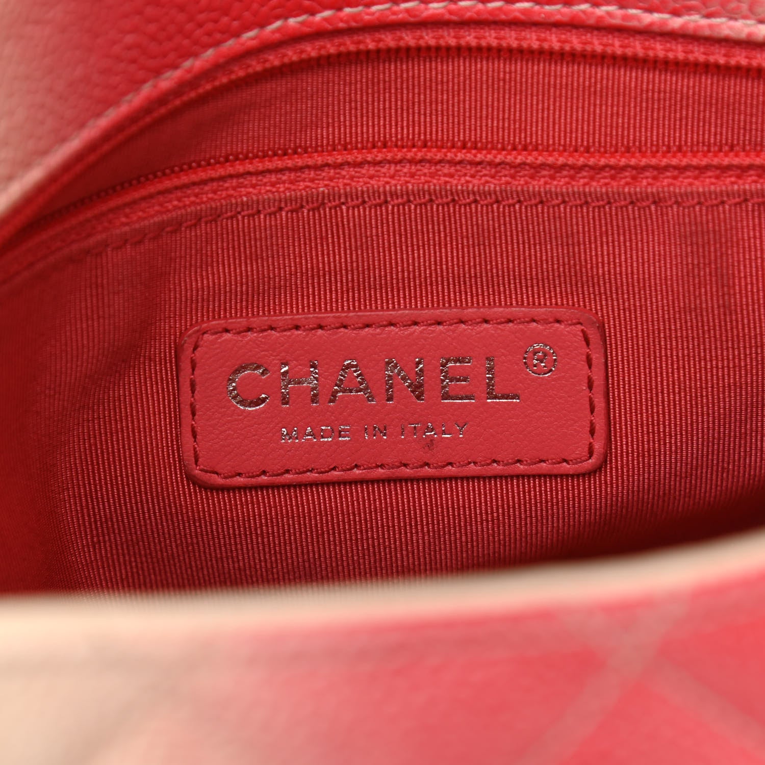 Chanel Caviar Quilted Ombre Medium Single Flap White Rose Pink 6 of 13