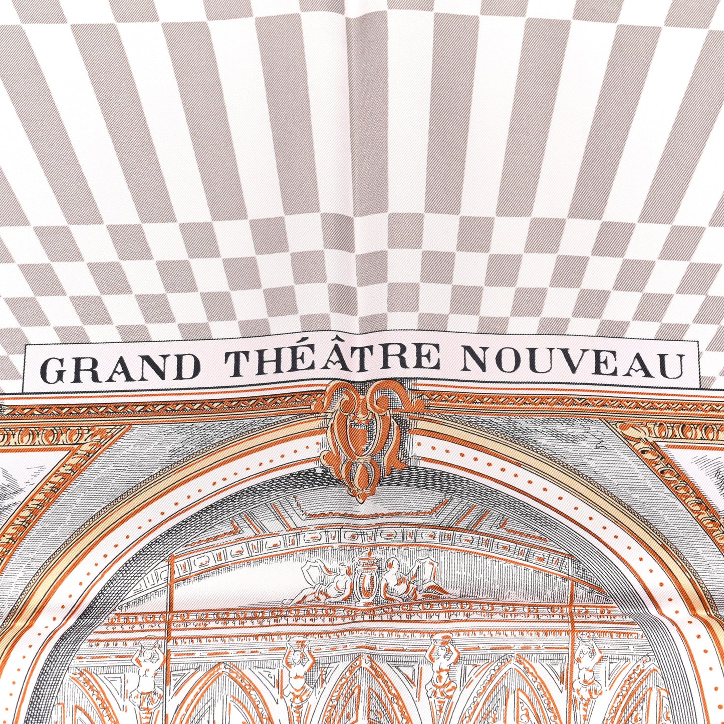 Silk Grand Theatre Nouveau Scarf 90 Rose Pale Etoupe