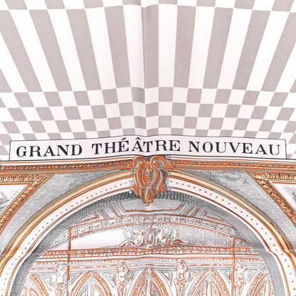 Hermes Silk Grand Theatre Nouveau Scarf 90 Rose Pale Etoupe 8 of 8
