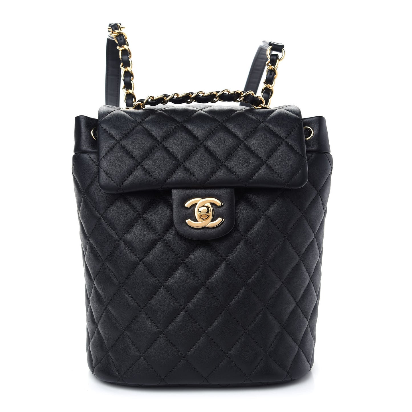 Calfskin Quilted Mini Urban Spirit Backpack Black