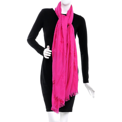 Hermes Cashmere Silk New Libris Stole Rose Indien 2 of 5
