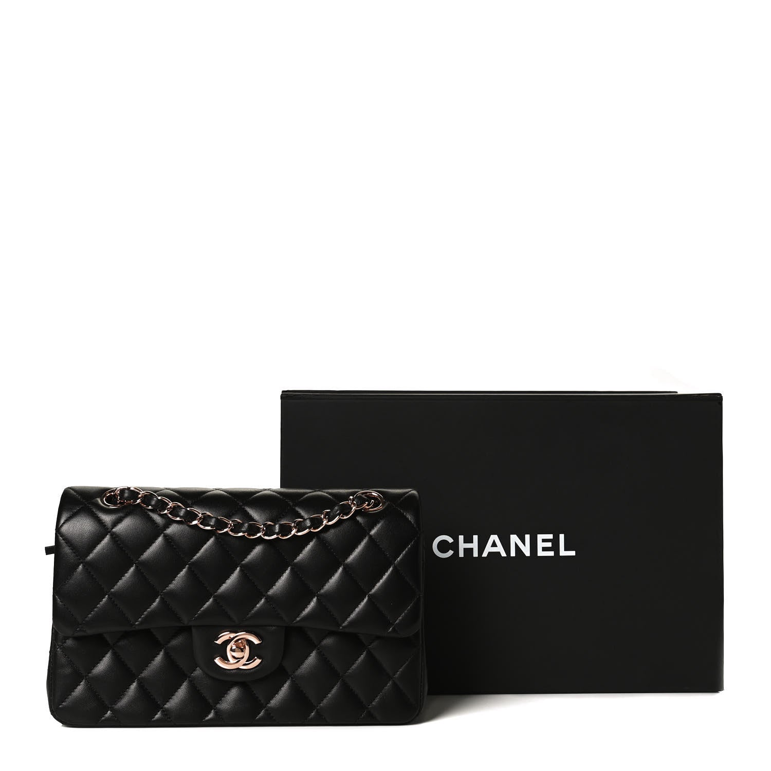 Chanel Lambskin Quilted Small Double Flap Black 14 of 14