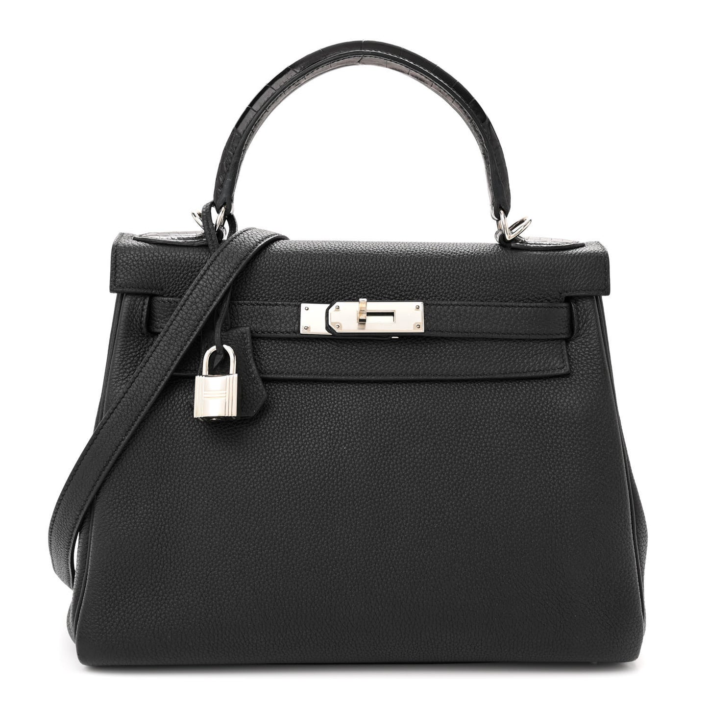 Togo Matte Alligator Kelly Retourne Touch 28 Black