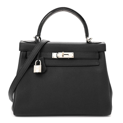 Hermes Togo Matte Alligator Kelly Retourne Touch 28 Black 1 of 13
