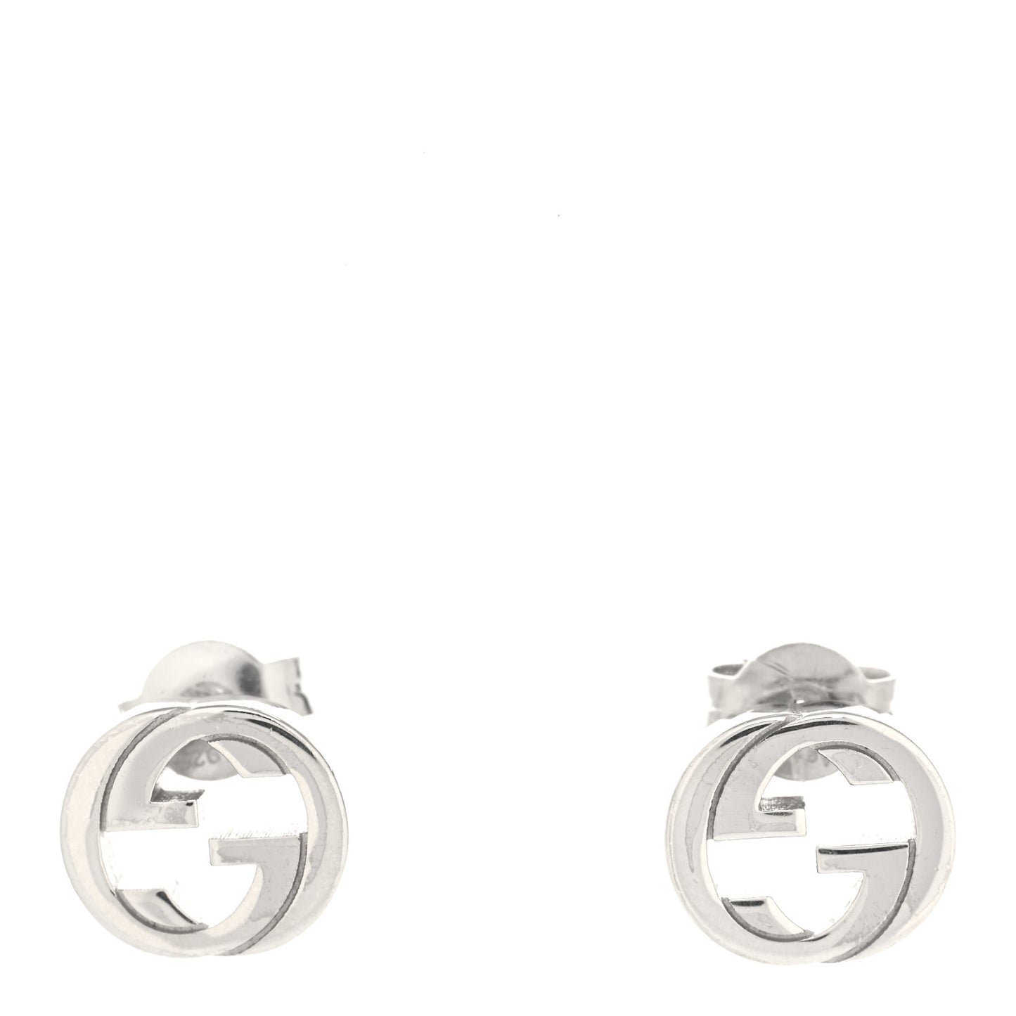 Sterling Silver Interlocking GG Stud Earrings