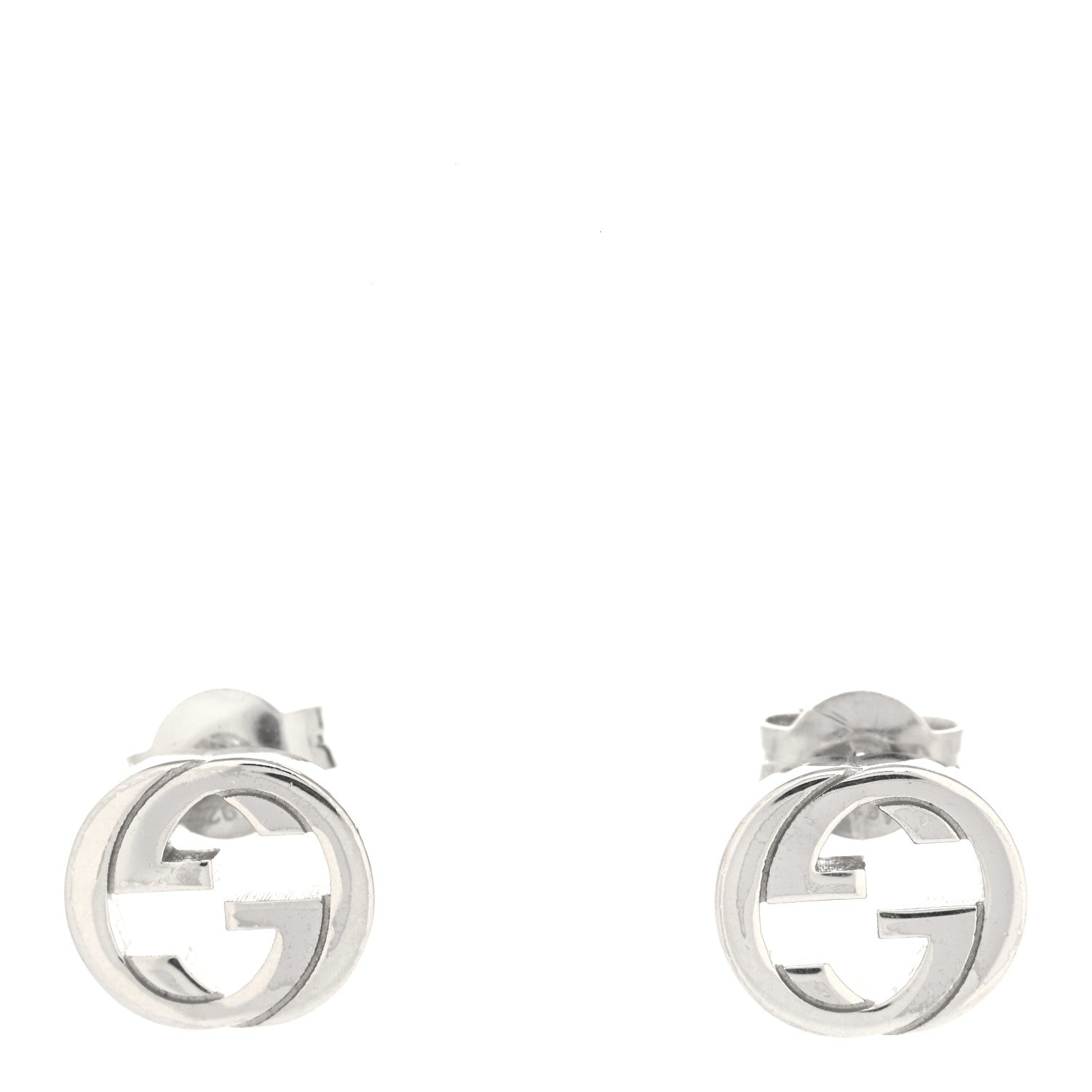 Gucci Sterling Silver Interlocking GG Stud Earrings 1 of 5