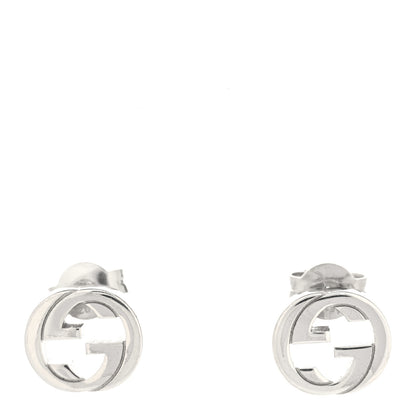 Gucci Sterling Silver Interlocking GG Stud Earrings 1 of 5