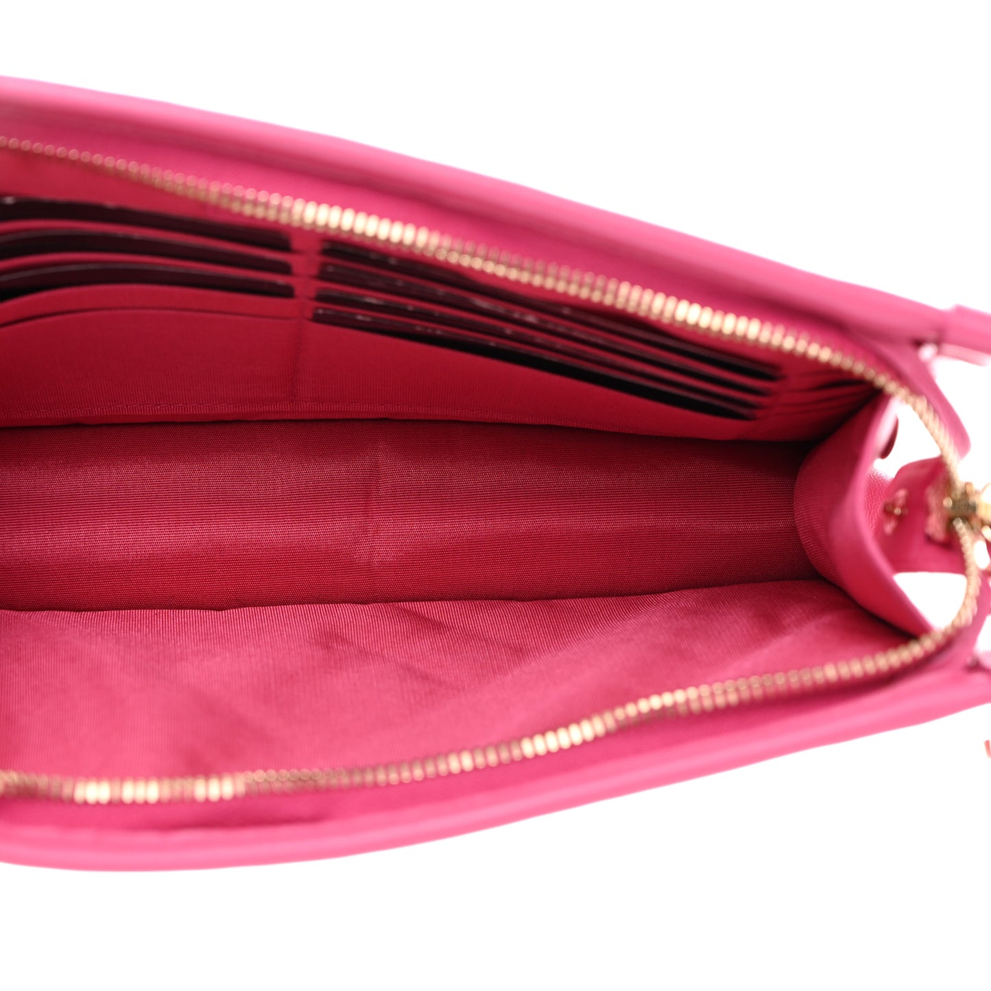 Tweed PVC Lambskin Wristlet Pouch Pink