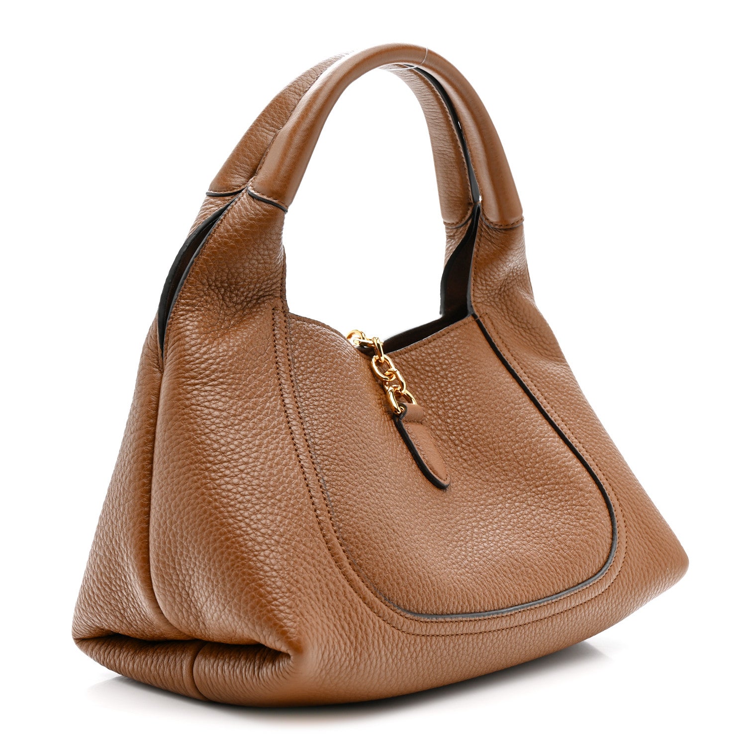 Gucci Grained Calfskin Softbit Medium Shoulder Bag Brown 3 of 9