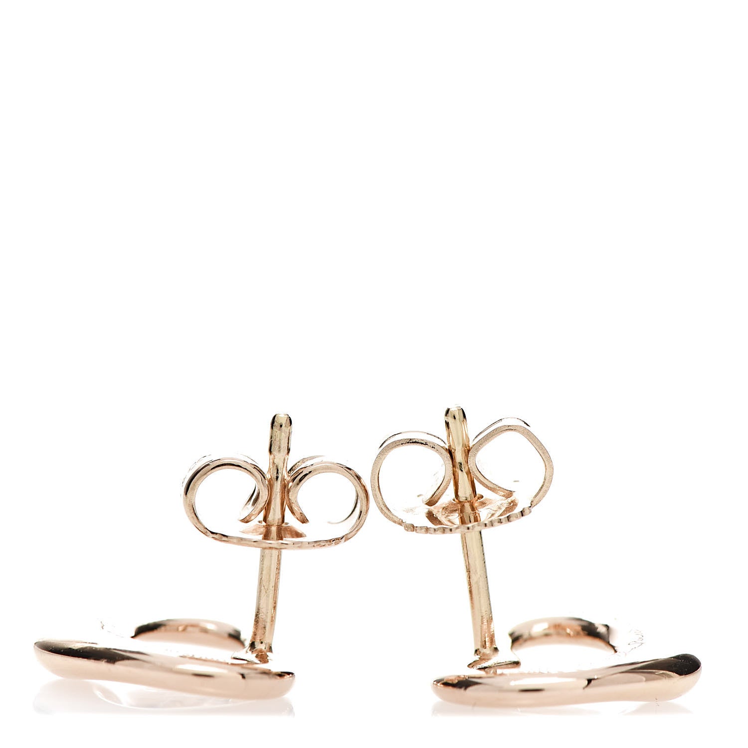 Tiffany 18K Rose Gold 7mm Elsa Peretti Open Heart Earrings 3 of 4
