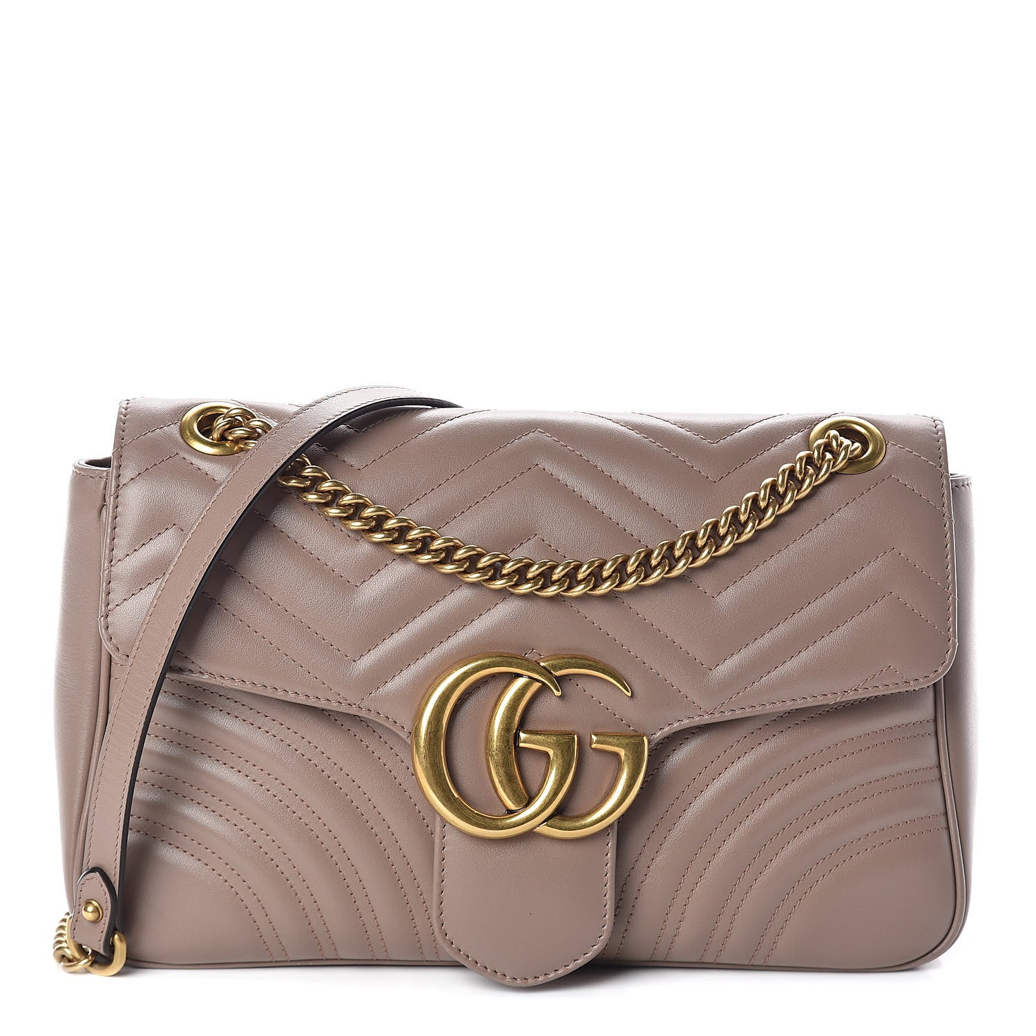Gucci Calfskin Matelasse Medium GG Marmont Shoulder Bag Porcelain Rose 1 of 10