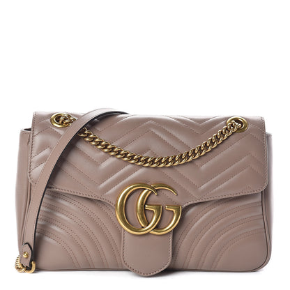 Gucci Calfskin Matelasse Medium GG Marmont Shoulder Bag Porcelain Rose 1 of 10