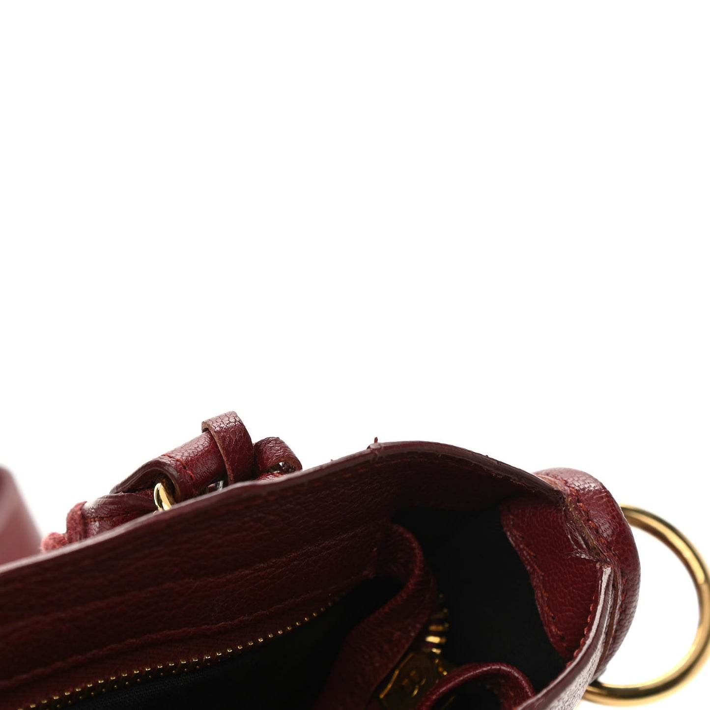 Chevre Gold Metallic Edge Hardware Mini City Rouge Brique Rouge Grenade