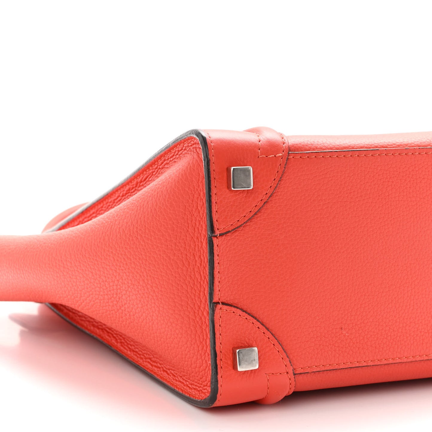 Drummed Calfskin Micro Luggage Vermillion