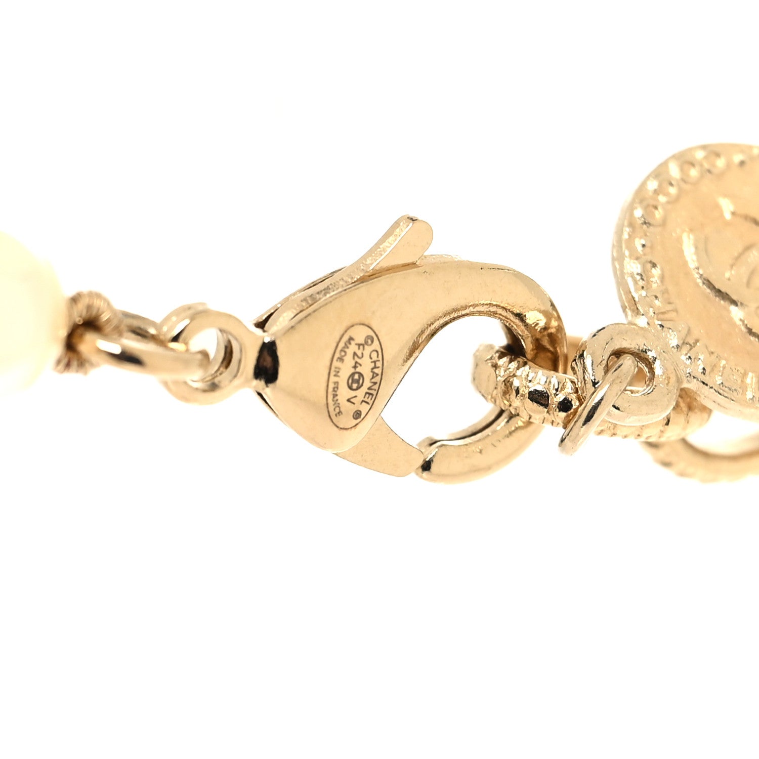 Chanel Pearl CC 100th Anniversary Necklace Light Gold 4 of 5
