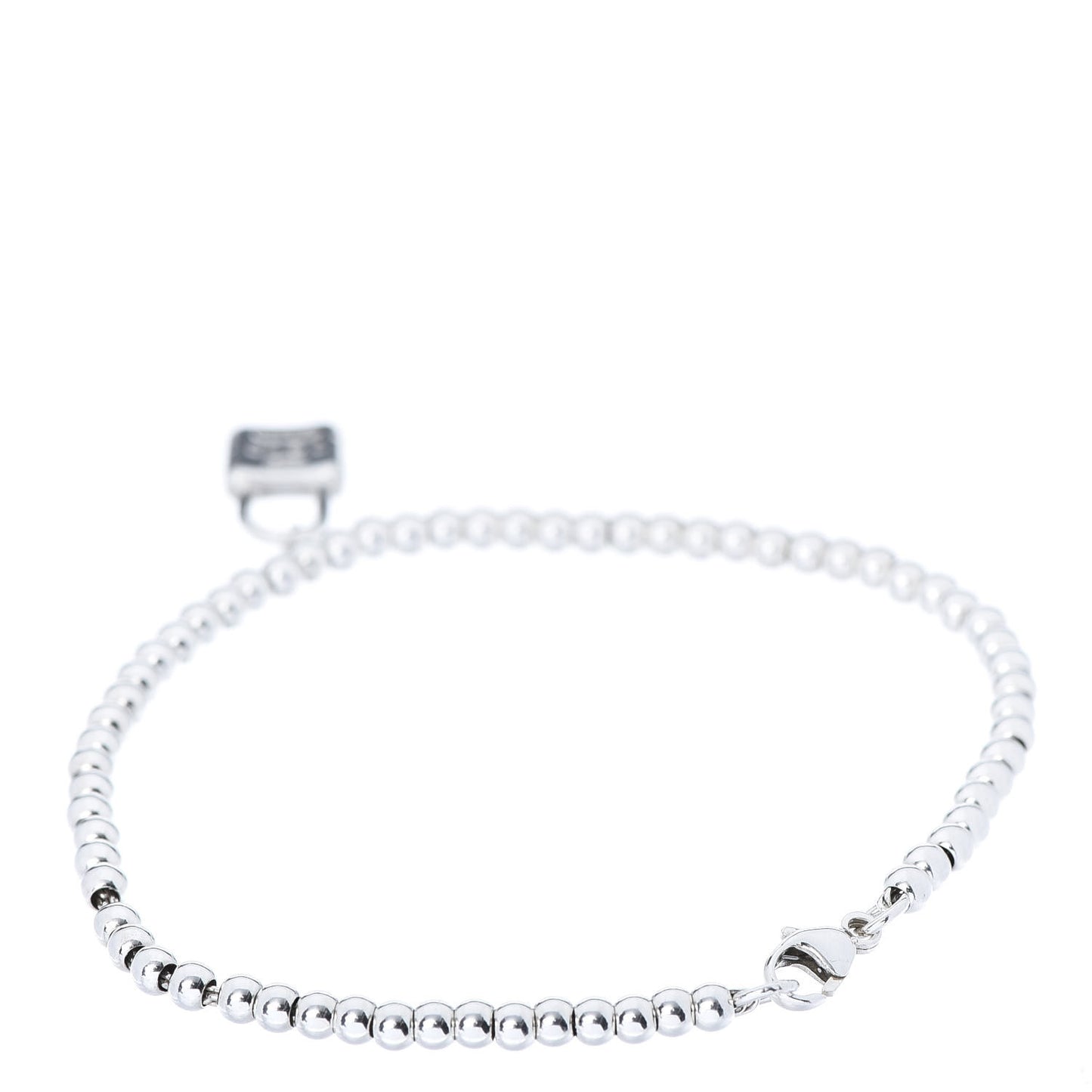 Sterling Silver 1837 Lock Charm Bead Bracelet