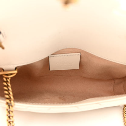 Gucci Calfskin Matelasse Super Mini GG Marmont Shoulder Bag White 5 of 11