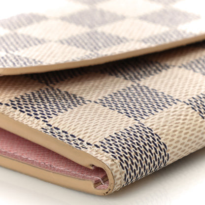 Louis Vuitton Damier Azur Emilie Wallet Rose Ballerine 8 of 10