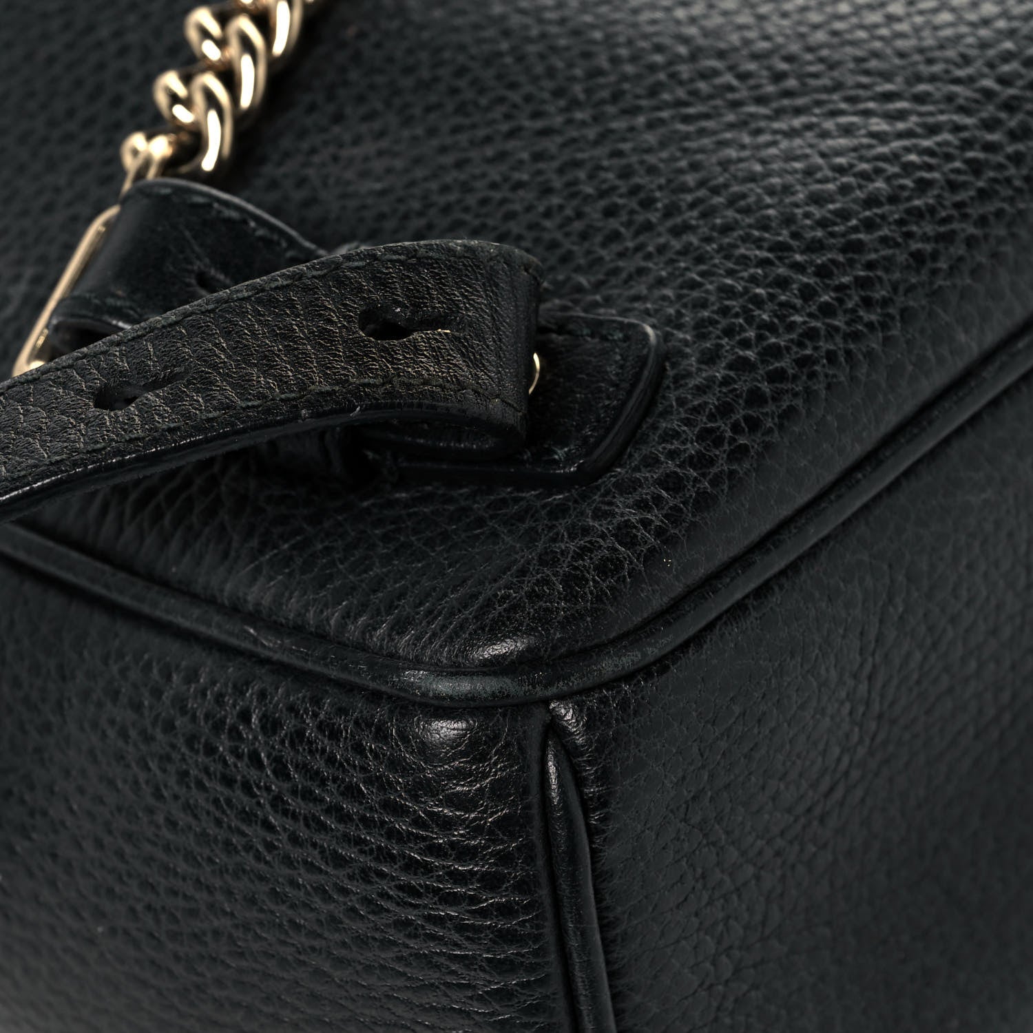 Gucci Pebbled Calfskin Soho Chain Backpack Black 11 of 24