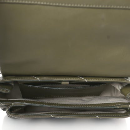 3.1 Phillip Lim Calfskin Cutout Alix Flap Shoulder Bag Military Green White 4 of 8