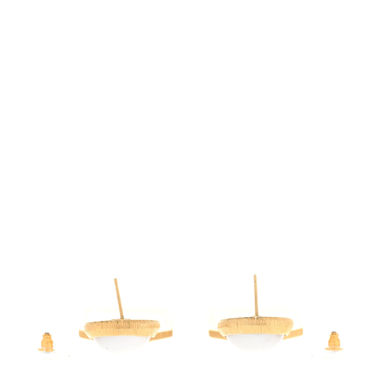 Pearl CC Tags Drop Earrings Gold