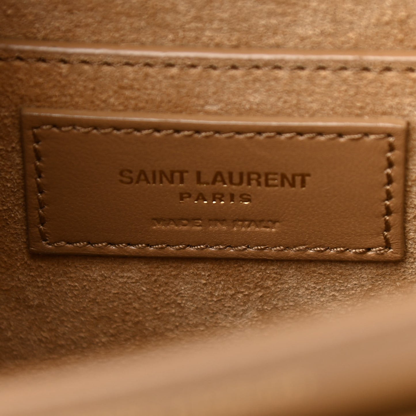 Smooth Calfskin Medium Monogram Sunset Satchel Natural Tan