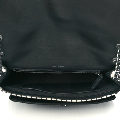 Saint Laurent Cotton Canvas Vintage Calfskin Monogram Medium Niki Chain Satchel 5 of 9