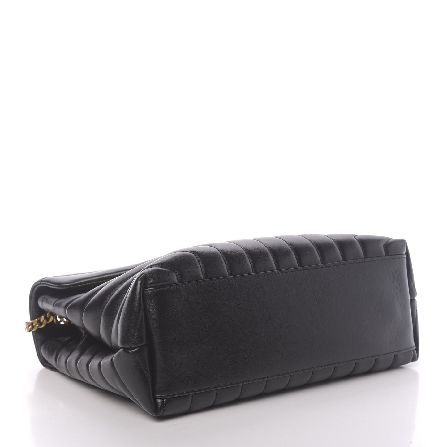 Calfskin Y Quilted Monogram Medium Loulou Chain Satchel Black
