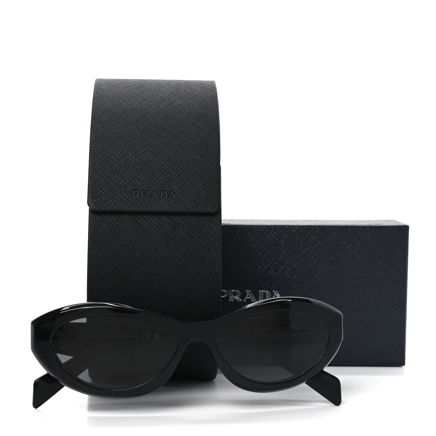 Prada Acetate Oval Sunglasses SPR 26Z Black 1775027 – FASHIONPHILE