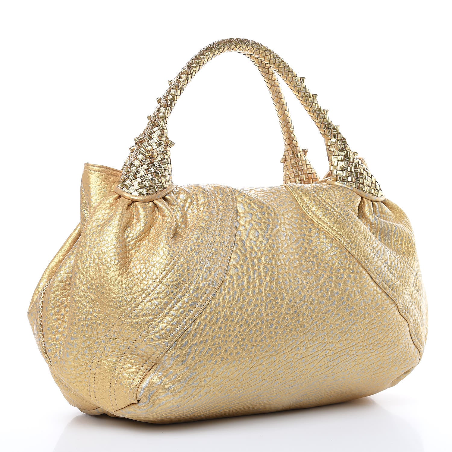 Fendi Nappa Nuvolata Bimetal Spy Oro Argento 3 of 13
