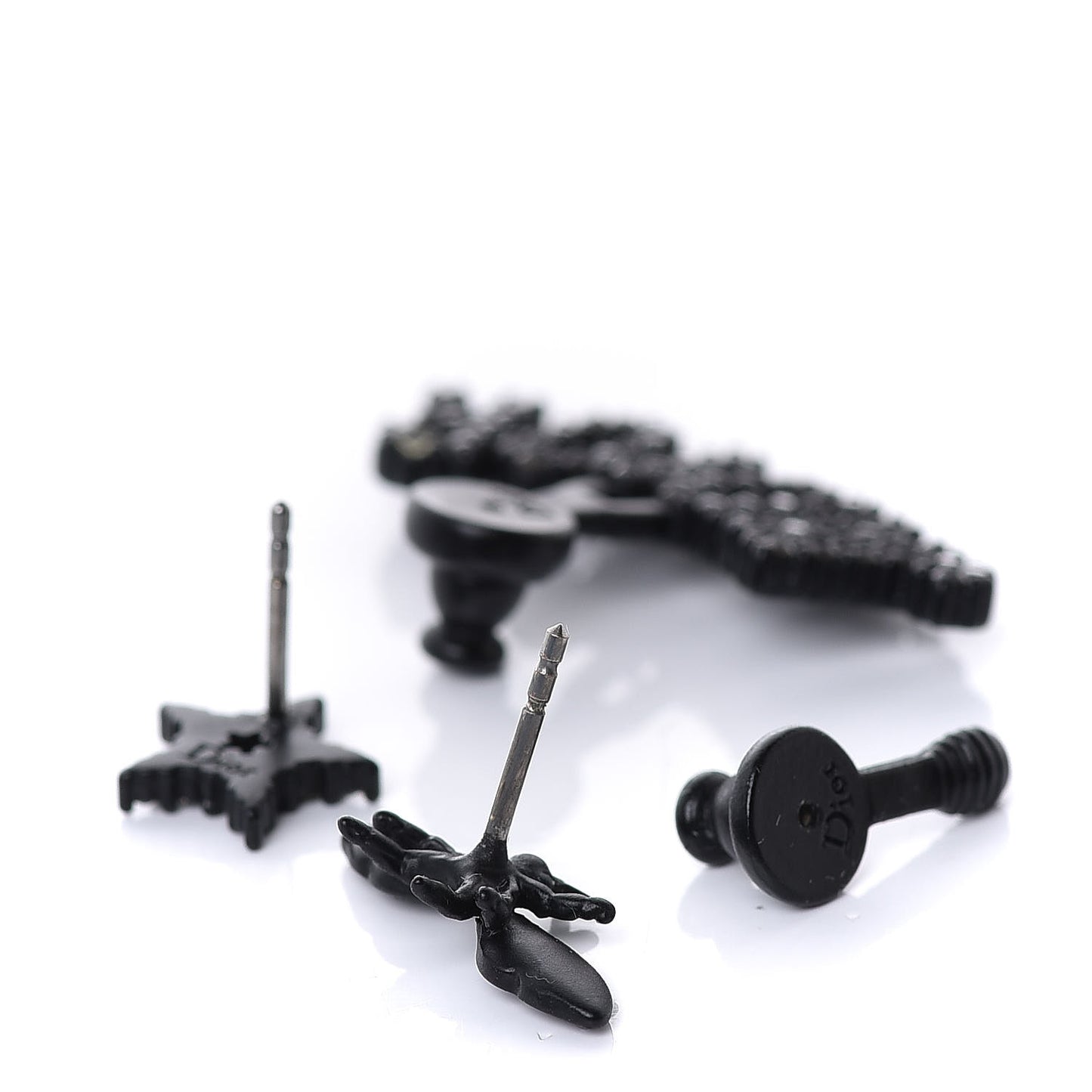 Palladium Crystal J'adior Earrings Black