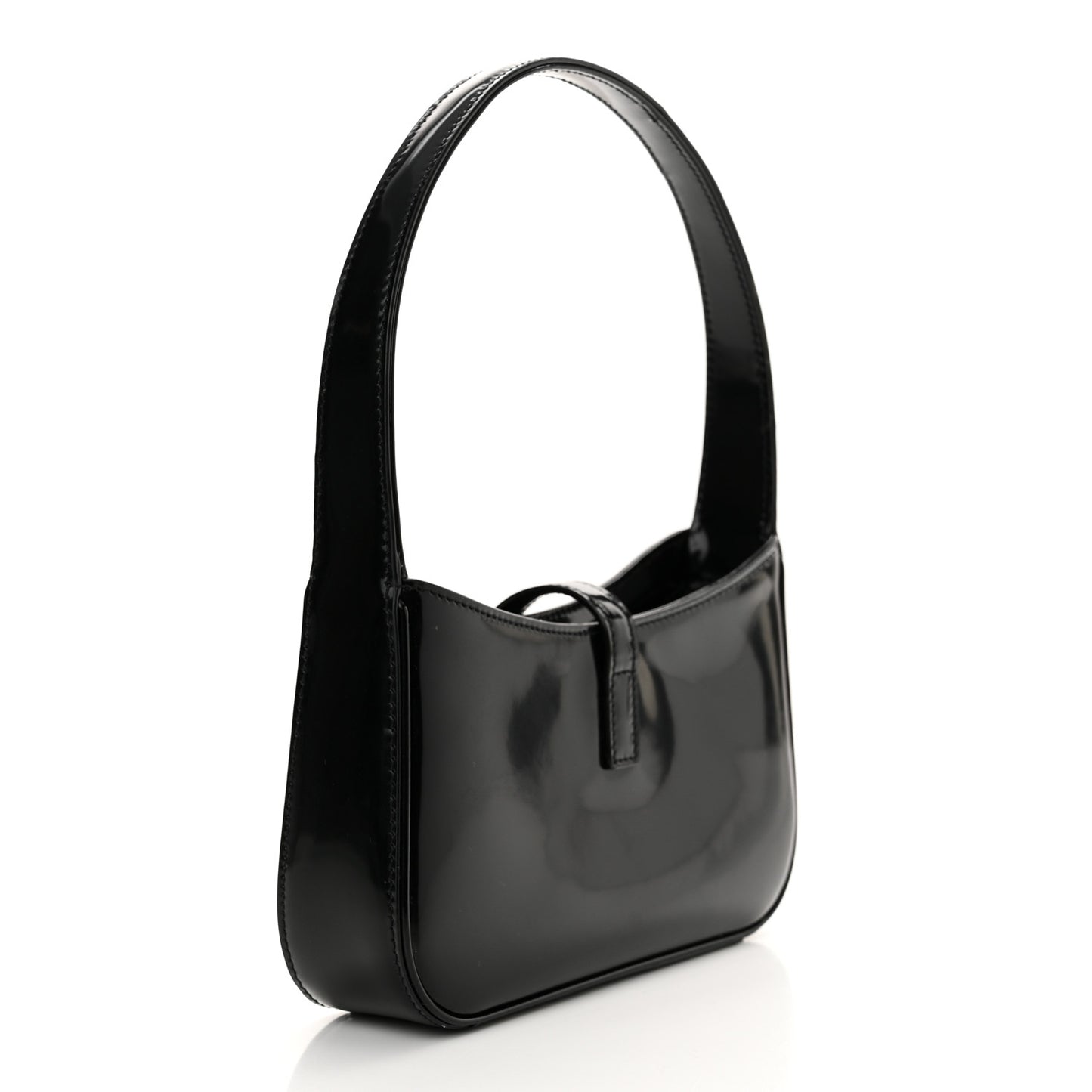 Patent Calfskin Le 5 A 7 Mini Hobo Black