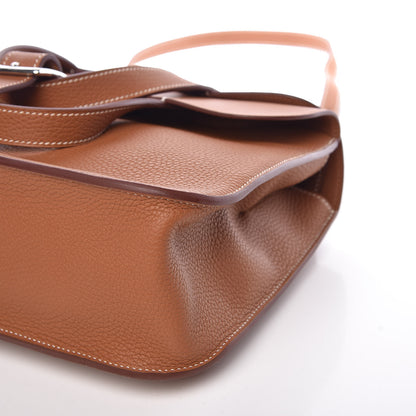 Hermes Taurillon Clemence Halzan 31 Gold 6 of 10