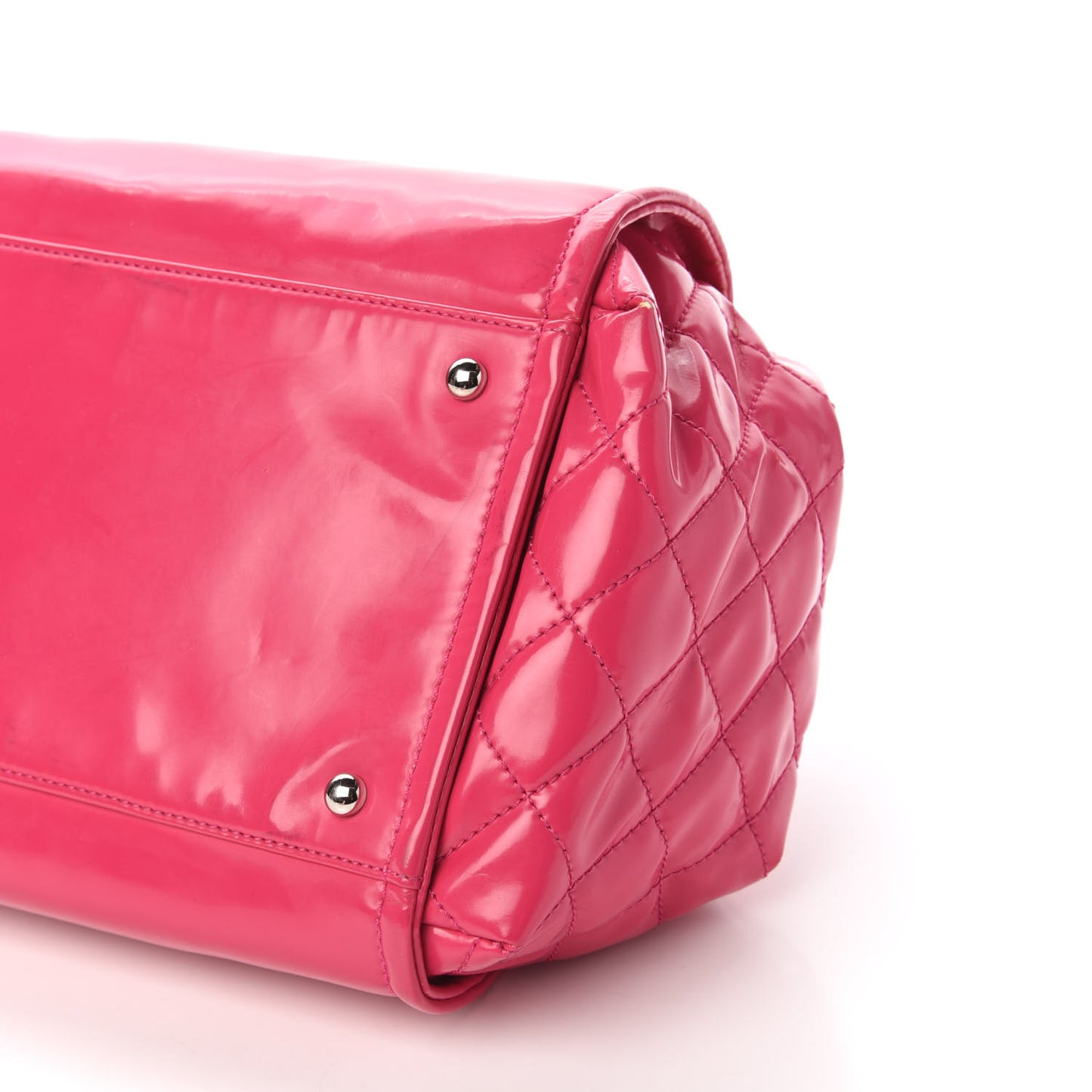 Vinyl Lipstick Ligne Accordion Tote Pink