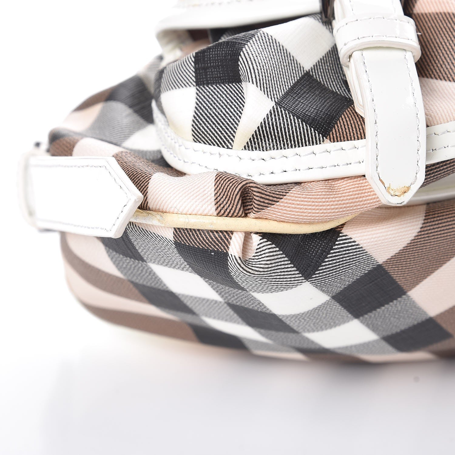 Burberry Patent Supernova Check Front Pocket Small Bag White 13 of 16