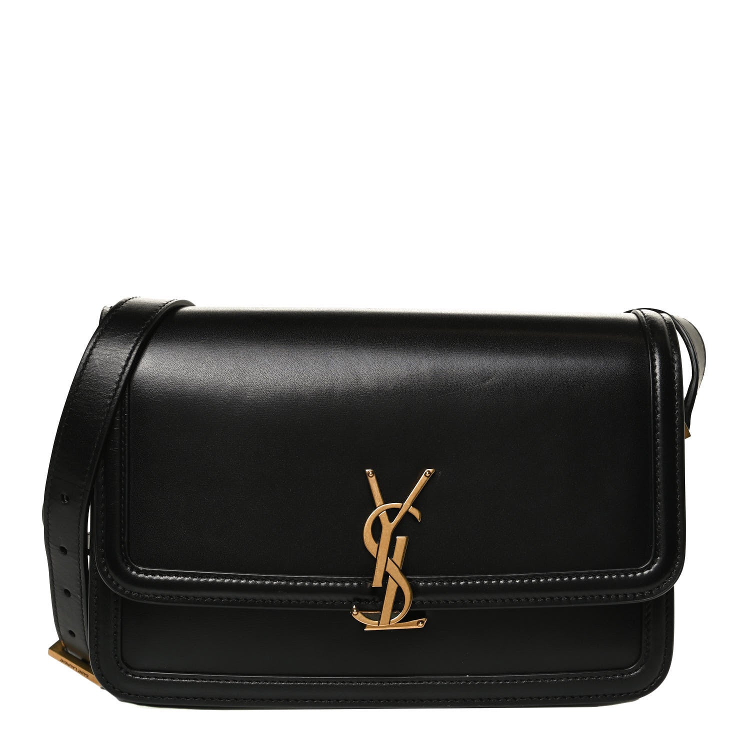Saint Laurent Box Calfskin Monogram Medium Solferino Satchel Black 1 of 12