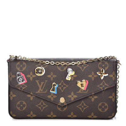 Louis Vuitton Monogram LV Love Lock Pochette Felicie Chain Wallet 1 of 13