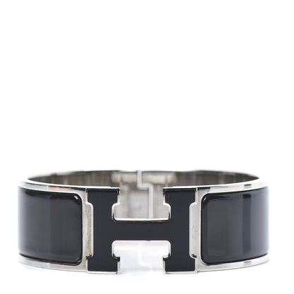 Hermes Enamel Wide Clic Clac H Bracelet PM Black 1 of 6