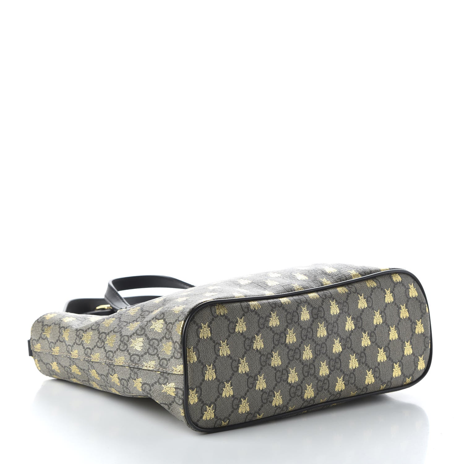 Gucci Soft GG Supreme Monogram Bees Small Crossbody Tote Beige Oro Black 4 of 10