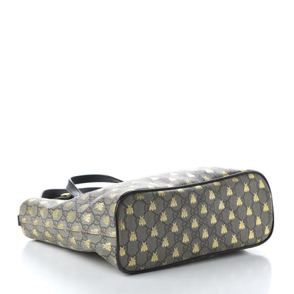 Gucci Soft GG Supreme Monogram Bees Small Crossbody Tote Beige Oro Black 4 of 10