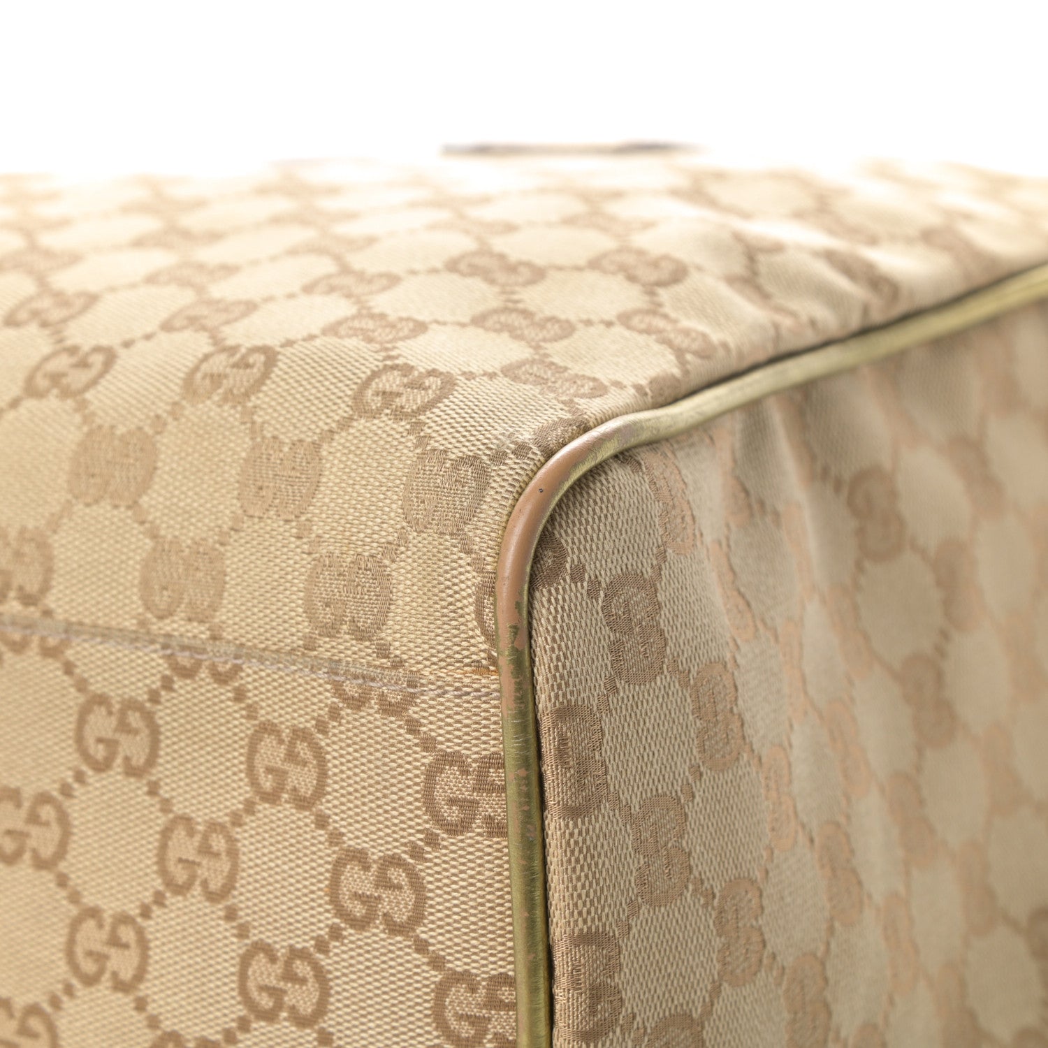 Gucci GG Monogram Web Medium Collapsible Carry On Duffle Beige Gold 10 of 17