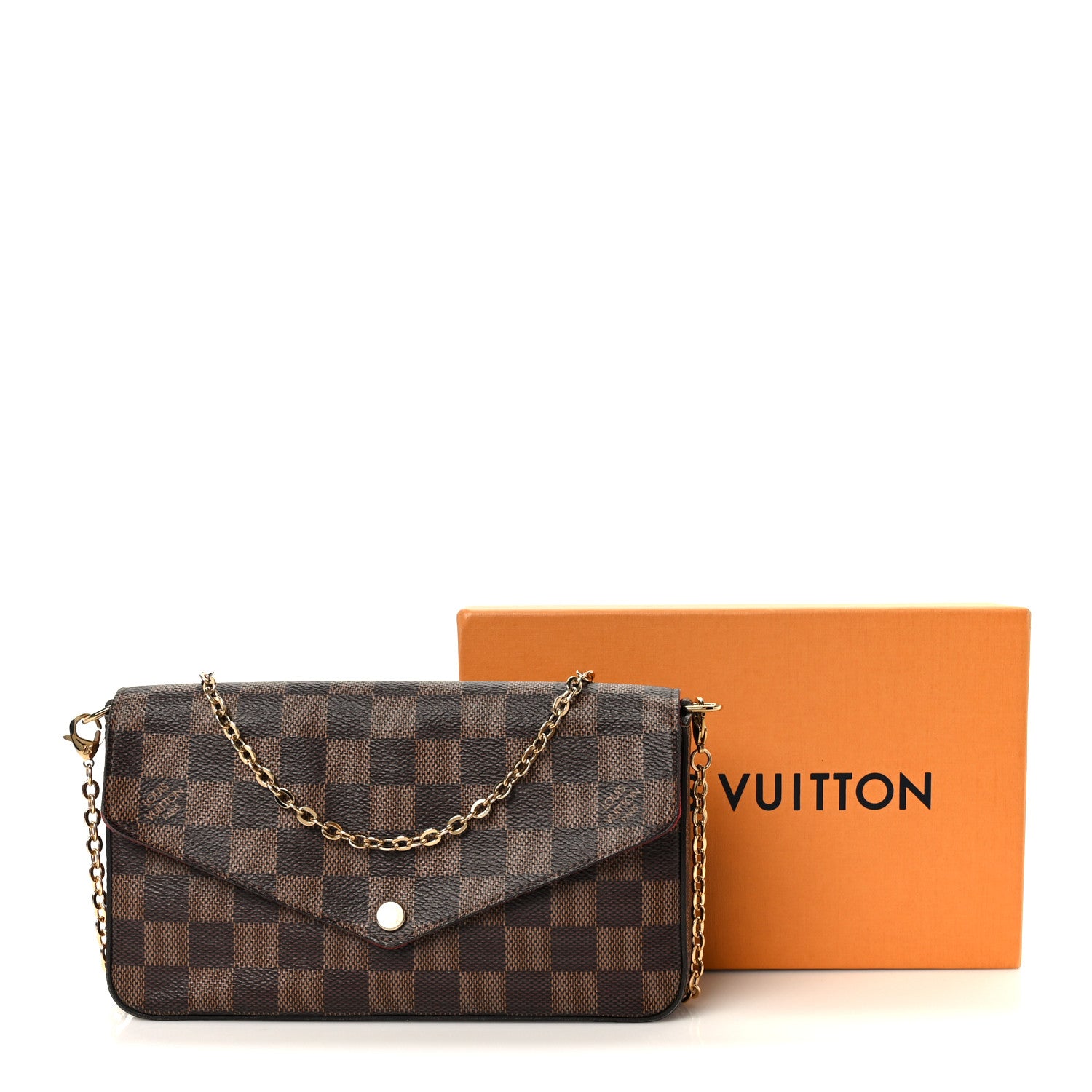 Louis Vuitton Damier Ebene Pochette Felicie Chain Wallet 16 of 16