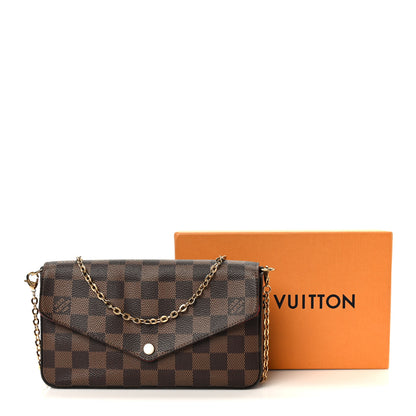 Louis Vuitton Damier Ebene Pochette Felicie Chain Wallet 16 of 16