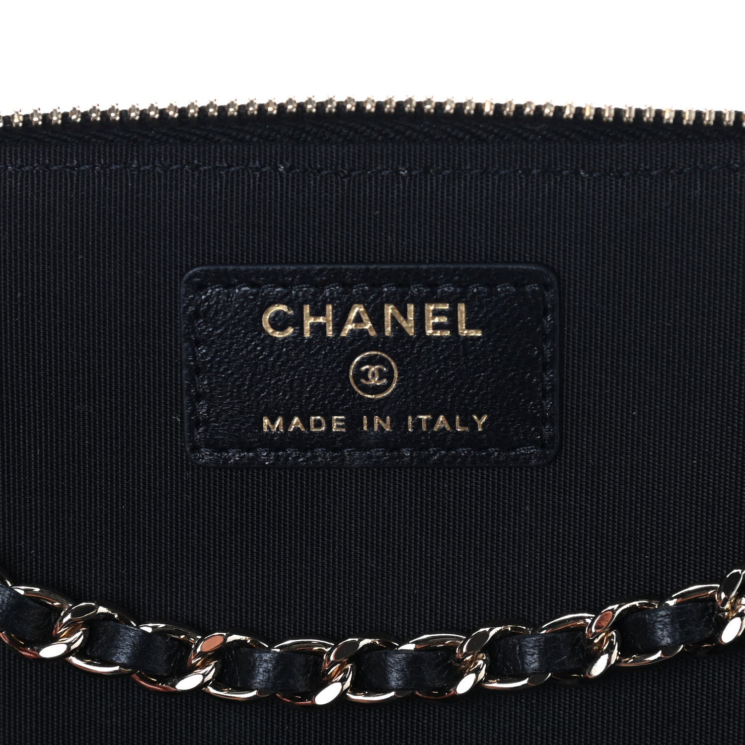 Chanel Raffia Jute Striped Small Vanity Case With Chain Black Beige 5 of 10