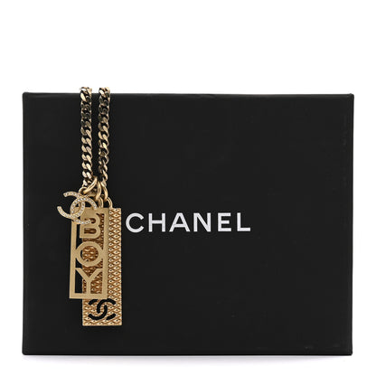 Chanel Metal Crystal CC Boy Pendant Long Necklace Gold 6 of 6